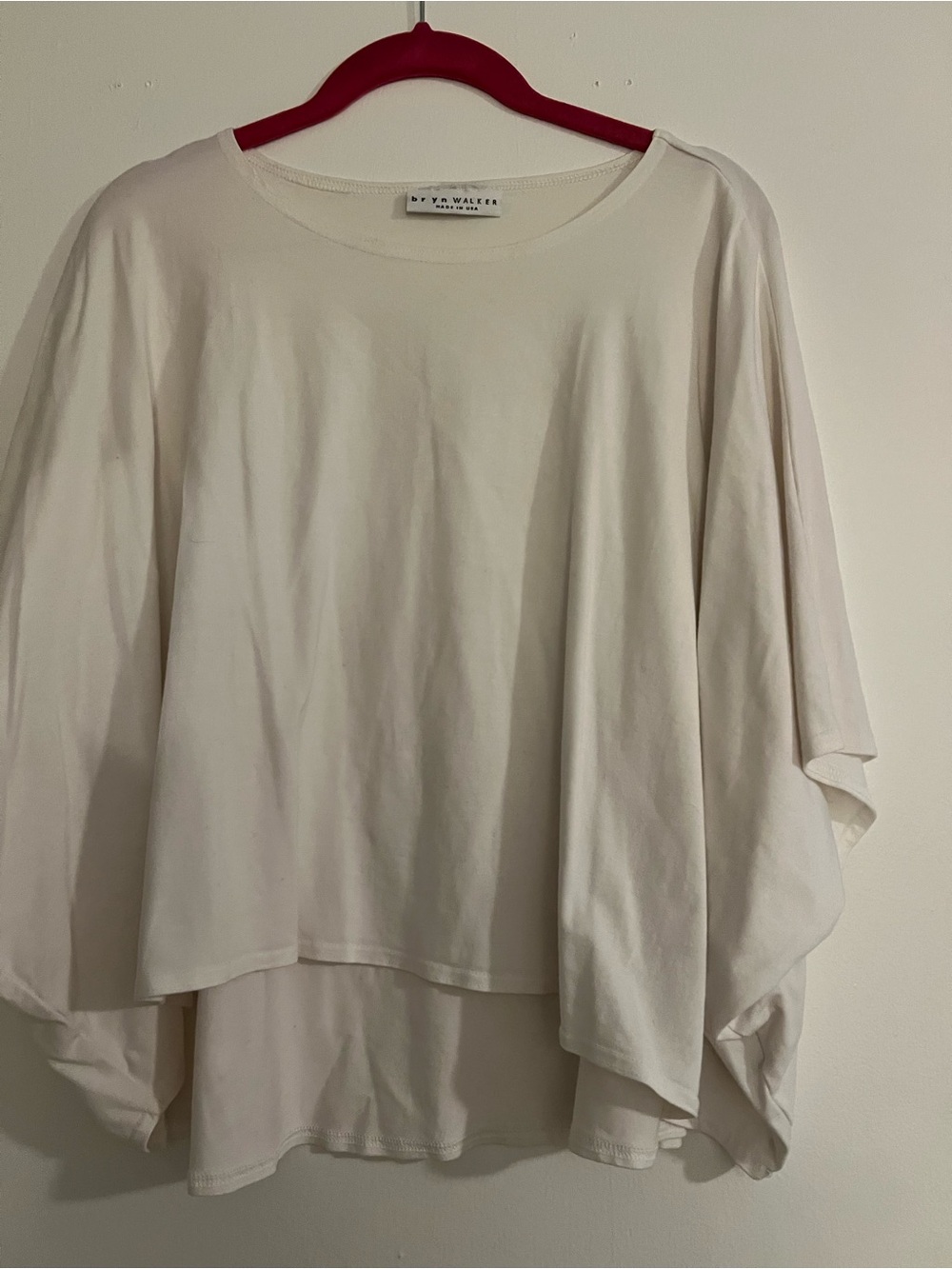 bryn Walker Oversized Short Sleeve Tee in Off-White/Cream
